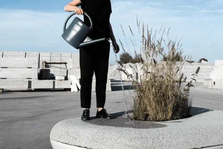A Bench That Collects Water For Plants