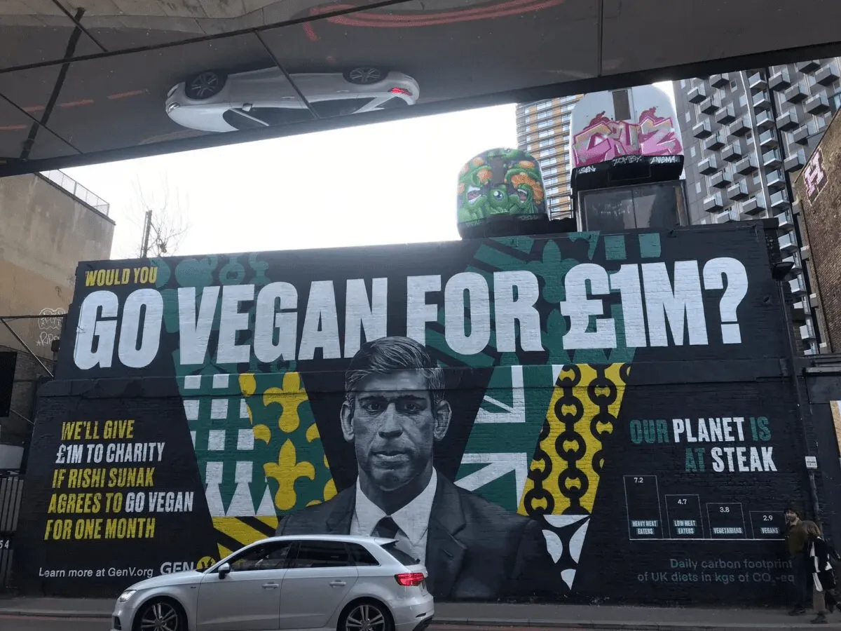 Gen V Challenges Rishi Sunak to go Plant-Based for 1 Million Charitable Donation