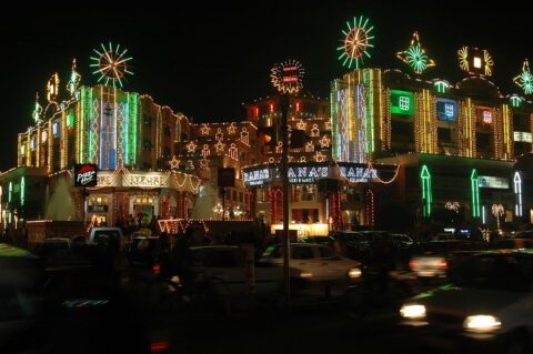 Diwali street decorations in Jaipur