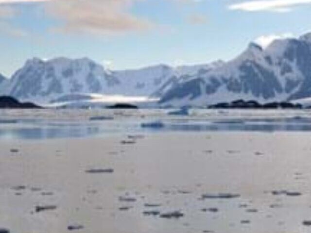 The mountainous and icy coastline