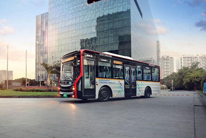 A bus Moving on the Road