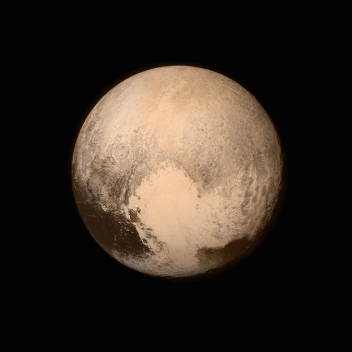 In 2015, three billion miles away, Pluto sent a “love note” back to Earth, via NASA's New Horizons spacecraft. Credit: NASA/JHUAPL/SWRI