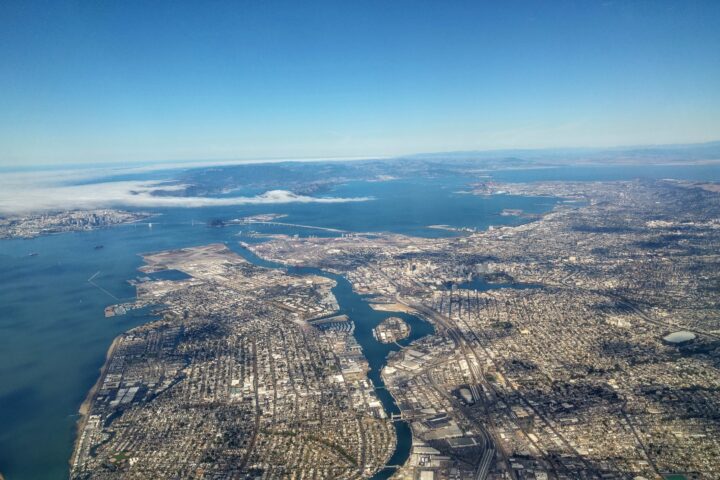 The East Bay region of the San Francisco Bay Area, with San Francisco and Marin County in the background.( Credits- Staeiou - CC BY-SA 4.0 )