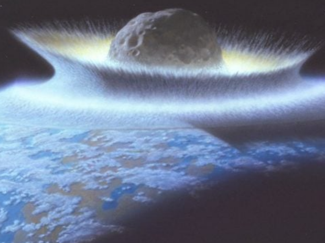 A catastrophic asteroid impact with the Earth. ( Photo Source: picryl )
