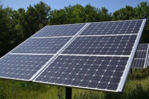 Solar panel at Canterbury Municipal Building Canterbury New Hampshire.