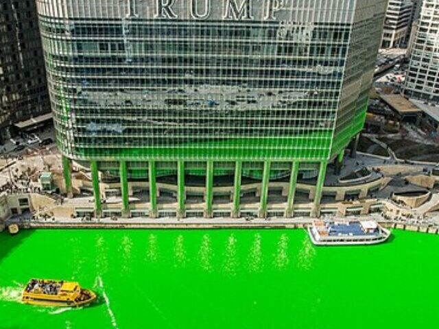 The Chicago River turns green for St. Patrick's Day.Photo Source: Natasha Jelezkina (CC BY-SA 2.0)