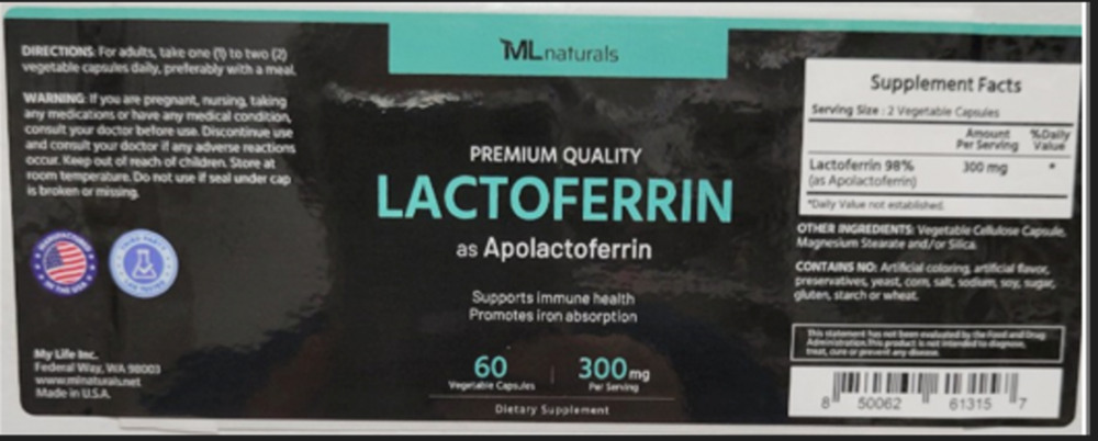 ML Natural milk Recall.Photo Source: U.S Food And Drugs