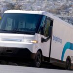 Representative Image: A BrightDrop delivery van driving uphill in an urban area. Photo Source: GM Motors