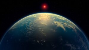 Artist's impression of the exoplanet K2-18b. Credit: A. Smith/N. Mandhusudhan