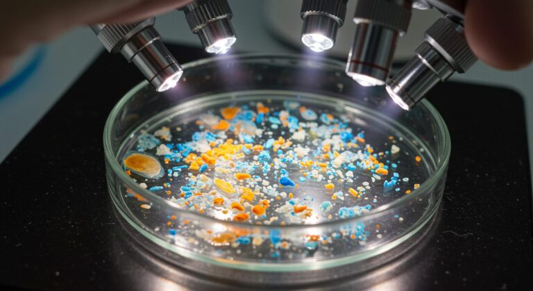 Representative Image. Microplastic checking in the laoratory. Photo Source - Telegram