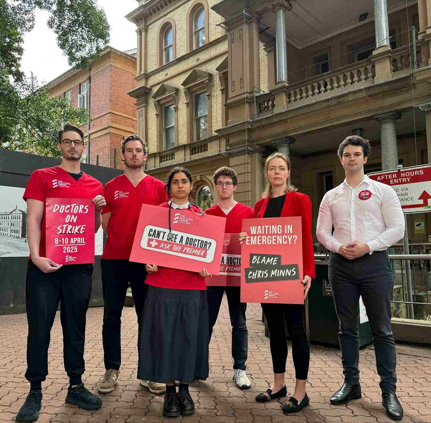 Doctors on strike. Photo Source - ASMOF NSW - The Doctors Union (Facebook)
