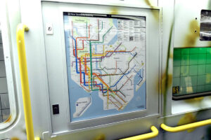 A map of the New York City Subway system inside a subway car. Photo Source - Metropolitan Transportation Authority (CC BY 2.0)