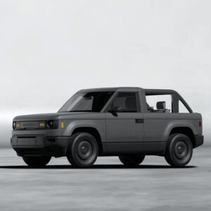 A gray pickup truck with a minimalist, boxy design. Photo Source: SLATE