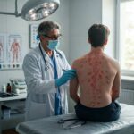 Doctor Checking Measles Patient. Photo Source: AI Generated Image