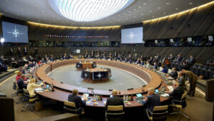 Allies and NATO commit to ensuring that the AI applications they develop and consider for deployment will be in accordance with the six principles explained above. Pictured: Allied Defence Ministers meeting at NATO Headquarters on 21-22 October 2021. © NATO