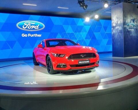 Ford Mustang Noida in NOIDA, Uttar Pradesh, India for Car expo. Photo Source: Eatcha (CC-BY 4.0)