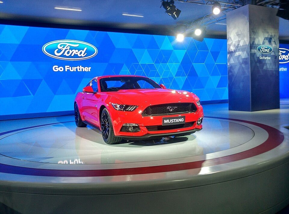 Ford Mustang Noida in NOIDA, Uttar Pradesh, India for Car expo. Photo Source: Eatcha (CC-BY 4.0)