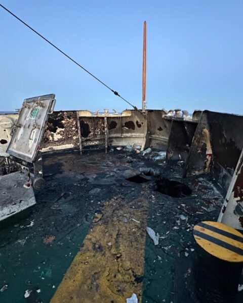 Drone Attack - Photo Source- FREEDOM FLOTILLA
