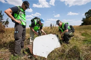 Investigation of the crash site of MH-17.