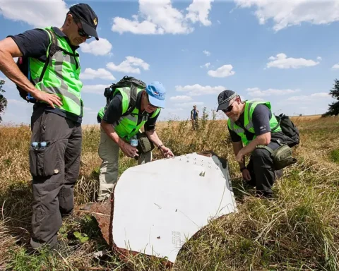 Investigation of the crash site of MH-17.