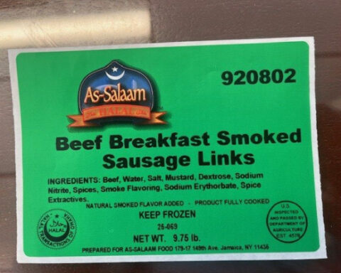 As-Salaam Beef Breakfast Smoked Sausage Links. Photo Source: Food Safety and Inspection Service, USDA