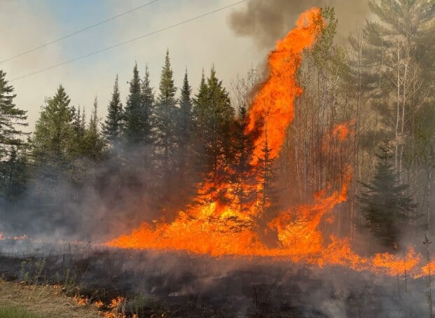 Munger Shaw Fire. Photo Source: Minnesota Incident Command System (Facebook)