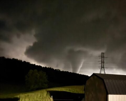 London Kentucky about 70 miles south of us got hit hard last night. Photo source: Dee Fife-Gay