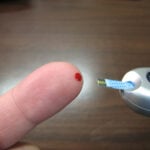 checking blood sugar.
