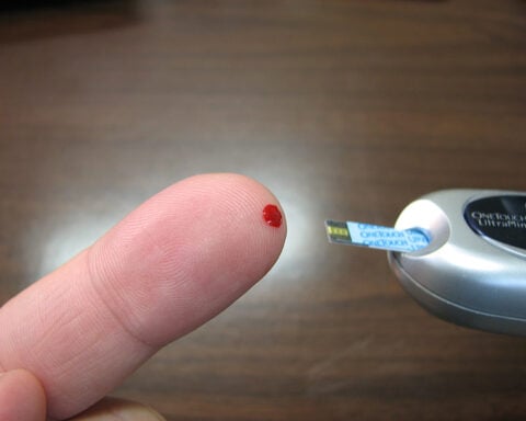 checking blood sugar.