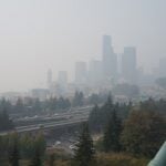 A view of the Downtown Seattle skyline from the Rizal Bridge, seen during smokey conditions caused by wildfires in the Western U.S. (CC BY-SA 4.0)