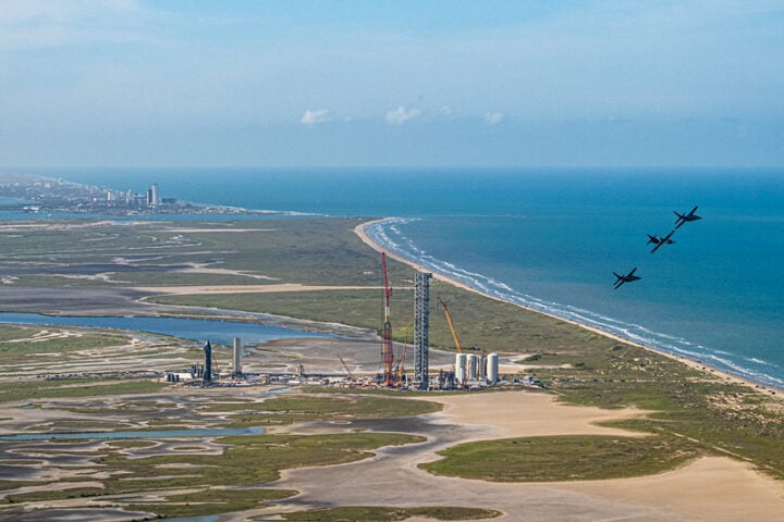 Starbase, Texas flyover. Photo credit: Inspiration4 / John Kraus (CC BY-NC-ND 2.0)
