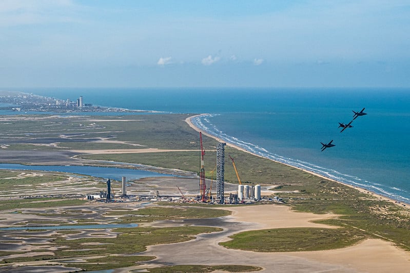 Starbase, Texas flyover. Photo credit: Inspiration4 / John Kraus (CC BY-NC-ND 2.0)