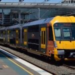 A Sydney Trains Waratah arrives at Ashfield - Photo Source:- Wikimedia Commons (CC BY-SA 4.0)