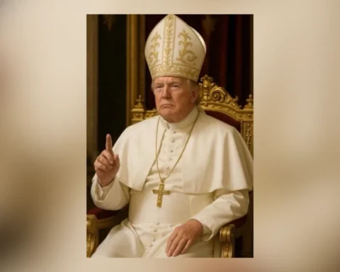 An AI-created image showing President Trump dressed as the pontiff was shared by the White House on social media.(Credit:@WhiteHouse/X)