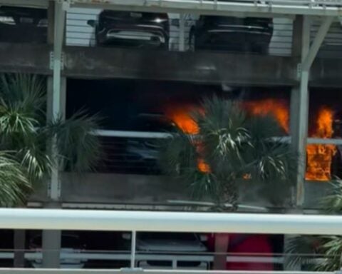 Active fire in the Jacksonville International airport parking garage.