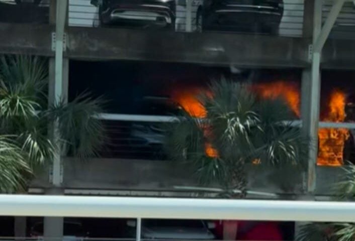 Active fire in the Jacksonville International airport parking garage.