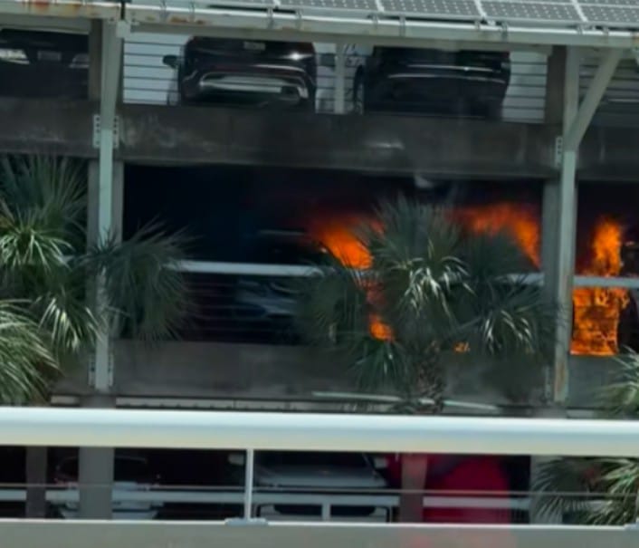 Active fire in the Jacksonville International airport parking garage.