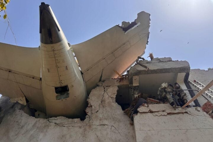 CISF Rescue Operations Underway at AI 171 Crash Site, Ahmedabad.