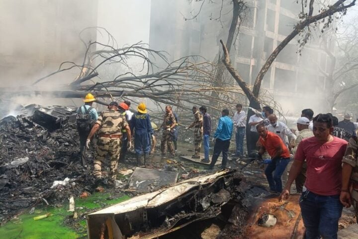 CISF Rescue Operations Underway at AI 171 Crash Site, Ahmedabad. Photo Source: X