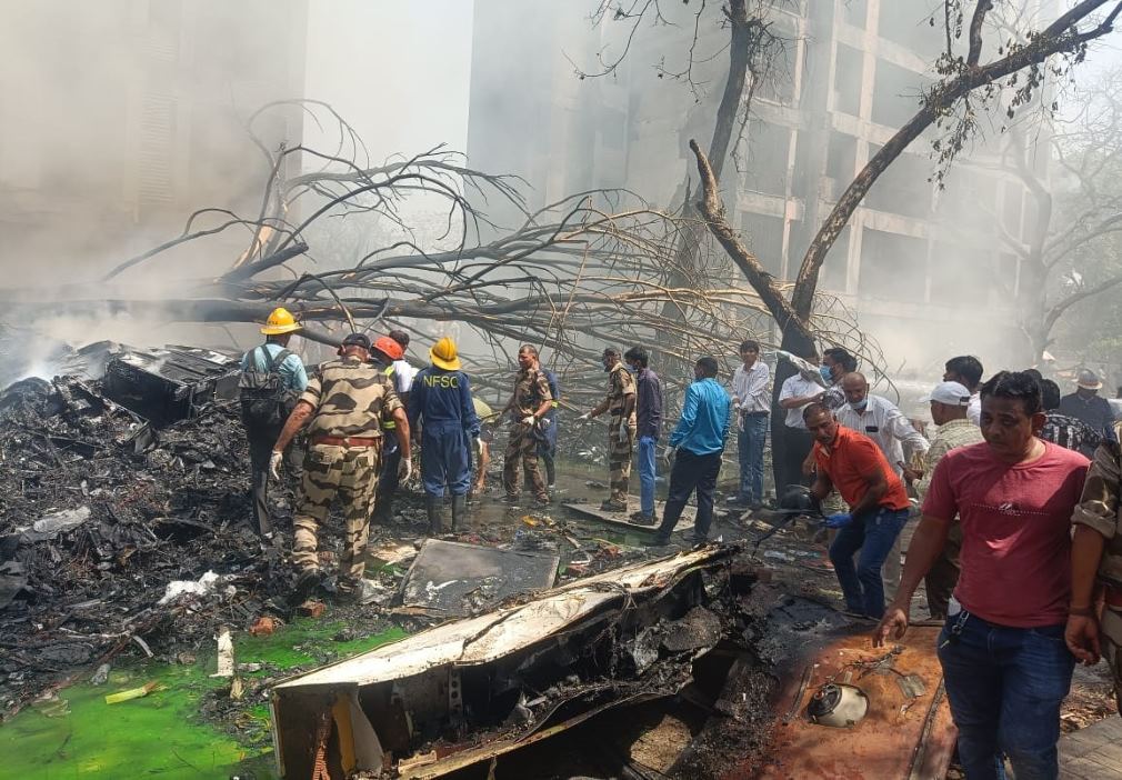 CISF Rescue Operations Underway at AI 171 Crash Site, Ahmedabad. Photo Source: X