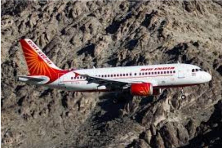 Air India plane through mountains