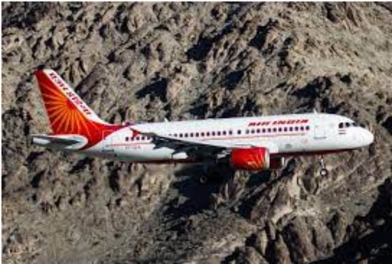 Air India plane through mountains
