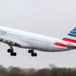 American Airlines Airbus A330-243 taking off.