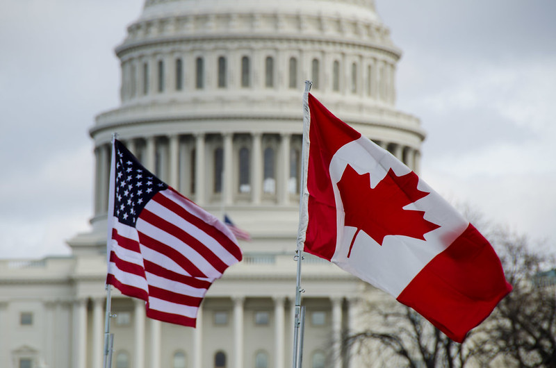 US and Canadian flags at the US Capitol (CC BY-NC-ND 2.0)