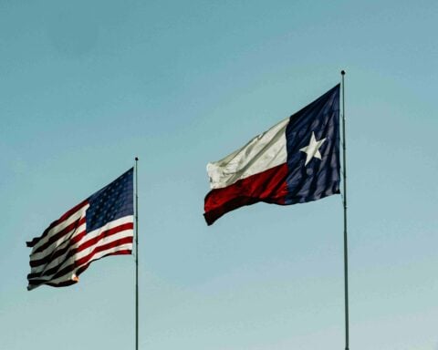 American Flag and Flag of Texas under Blue Sky. Photo Source: Talena Reese (Pexels)