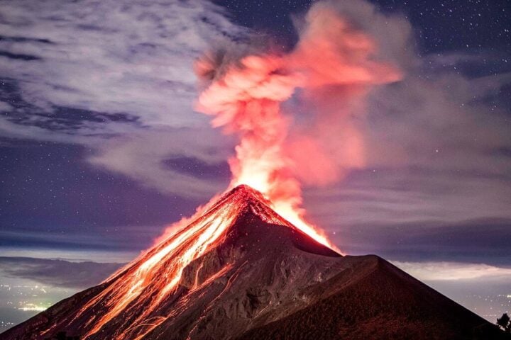 Lava going down the Volcano Fuego in Guatemala. Photo Source: Juan Francisco (CC BY-SA 2.0)