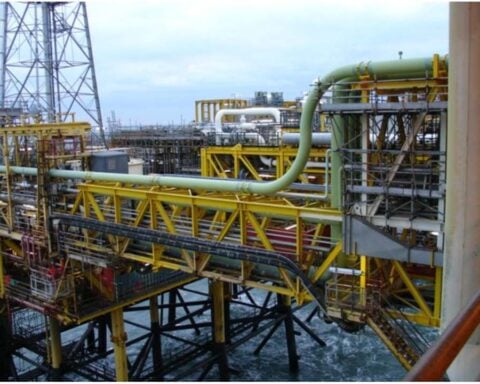 Shell Leman 26A offshore oil and gas installation in the North Sea