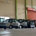 Japan’s single-seat MiBOT electric vehicle, shown parked.
