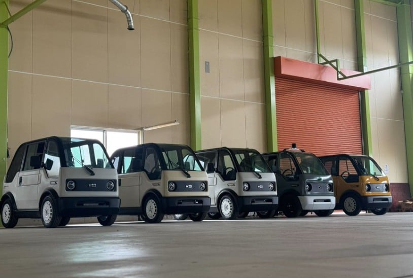 Japan’s single-seat MiBOT electric vehicle, shown parked.