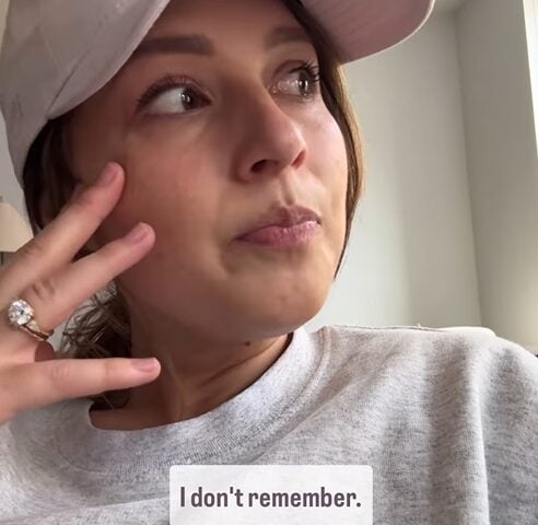 Katie Thurston from her Instagram reel highlighting the challenges of cancer treatment.